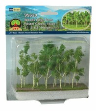 JTT (HO-Scale) 95620 Wood Edge Trees PASTEL GREEN 3-3.5" (14 pk)  - NIB