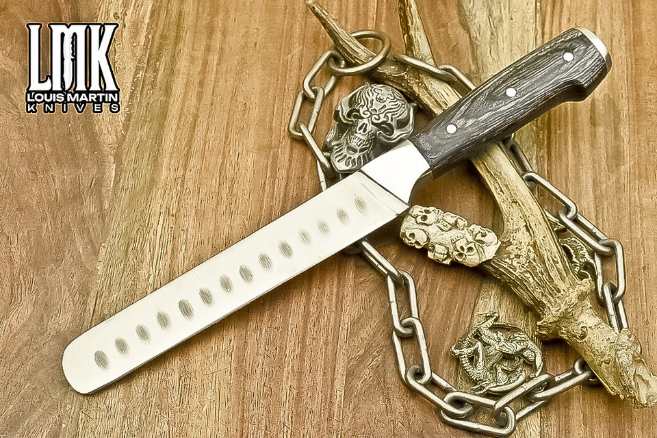 LMK Custom Chef Knife AUS10 Steel Hard Wood Steel Guard EDC