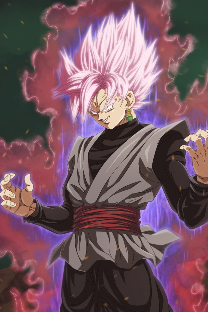 Dragon Ball Poster Goku Black SSJ Rose w/energy weapon 12in x18in Free  Shipping