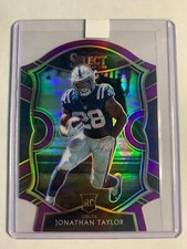 2020 Panini Select Jonathan Taylor Concourse Die-Cut Purple Prizm Rookie RC #53