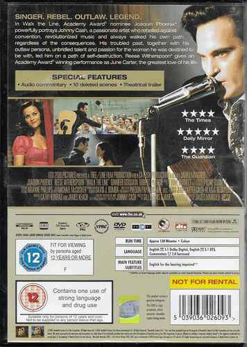 Walk The Line DVD Rees Witherspoon Joaquin Phoenix Free Postgae - Picture 2 of 2