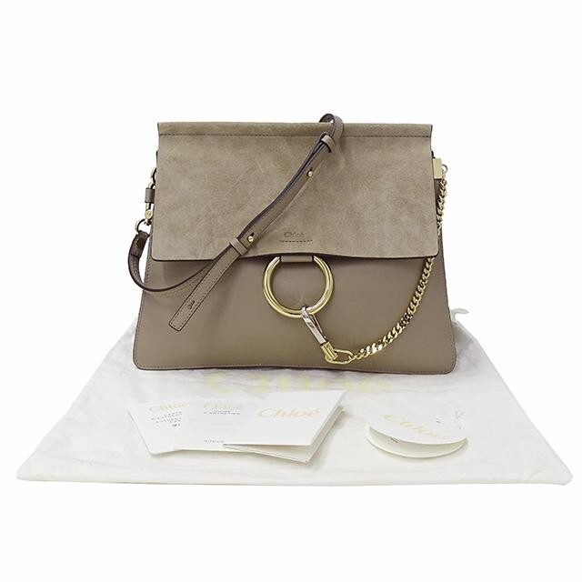 バッグ chloe faye Chloe Faye Ladies Shoulder Bag Crossbody Leather Suede Taupe