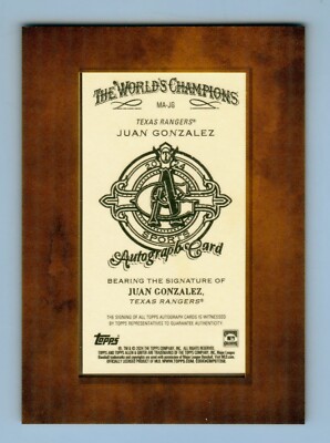 2024 Allen & Ginter Mini Framed Autograph MA-JG Juan Gonzalez Auto