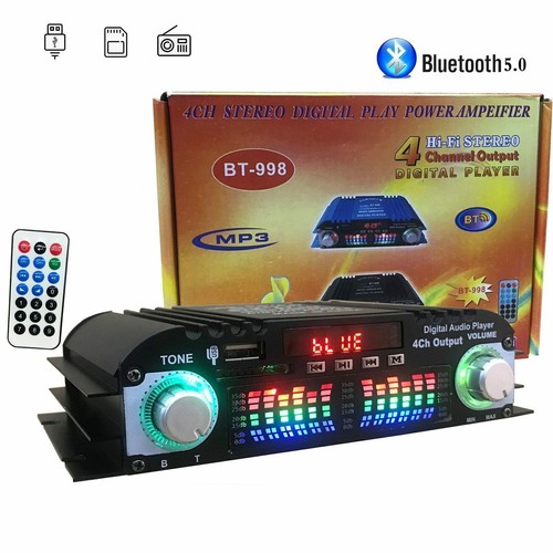4-Kanal Endstufe Digital Verstärker DC12v Bluetooth 5.0 Auto PKW AMP Subwoofer - Picture 11 of 14
