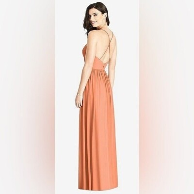 Dessy Collection Criss Cross Strap Backless Maxi Dress 6 Women | eBay
