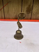 ORIGINAL VINTAGE Bell Mancave Souvenir Chime Asian Crane Temple Culture Dinner