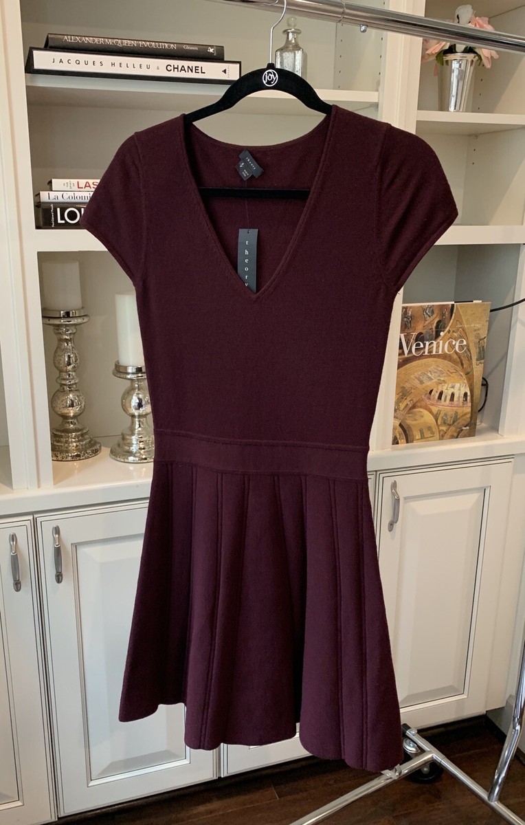 theory burgundy dress Just A Theory Maroon & White Contrast Cotton Dress Shop the Mint