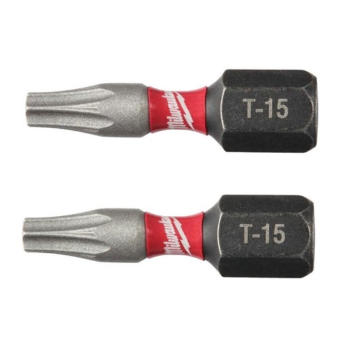 MILWAUKEE Torx TX15 Screwdriver Bits x2 Shockwave Impact Duty Driver Insert - Picture 5 of 13
