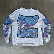 Vintage 90s AXO Sport Wear Jersey Motocross Jersey Shirt M/L White Blue