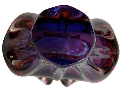 Murano Vase 6,5" Flavio Poli Seguso rosa lila Sommerso Kunstglas Walschwanz - Bild 3 von 12
