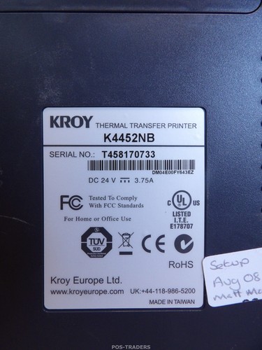 KROY K4452NB Thermal DT/TT Barcode Label Printer USB Parallel - 2,751 M / OK - Afbeelding 8 van 8