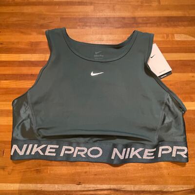Nike Plus Size Dri-fit Cropped Tank Top Deep Jungle/metallic
