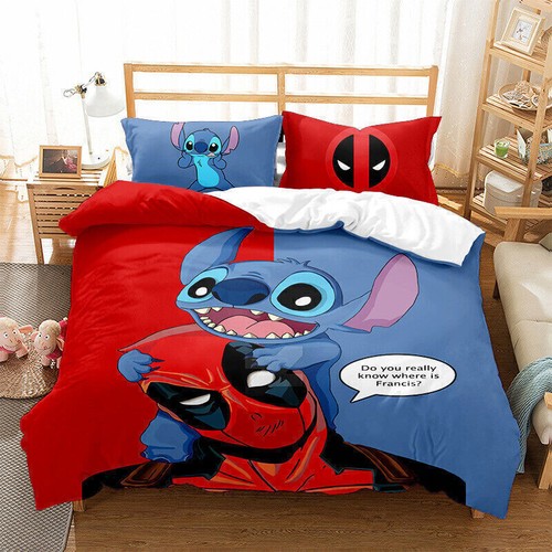 Lilo & Stitch Duvet Cover Quilt Cover Pillowcase Single Double Bedding Set - Bild 7 von 67