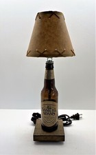 Sam Adams Winter Beer Bottle Candelabra TABLE LAMP Light w/ Laced SHADE & Bulb