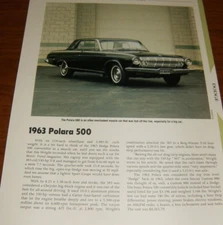 1963 DODGE POLARA 500 SPECS INFO PHOTO 63 383 MOPAR