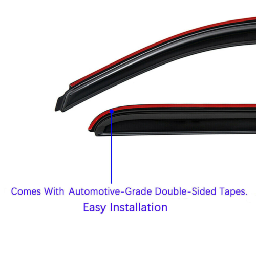 Extreme Online Store For 2009-2014 Ford F-150 Crew Cab | EOS Visors In-Channel Style Smoke Tinted Side Vents Window Deflectors Rain Guards - Foto 12