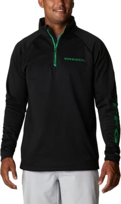 Columbia Oregon Ducks MENS L PFG TERMINAL TACKLE Fleece 1/4 ZIP Pullover Jacket