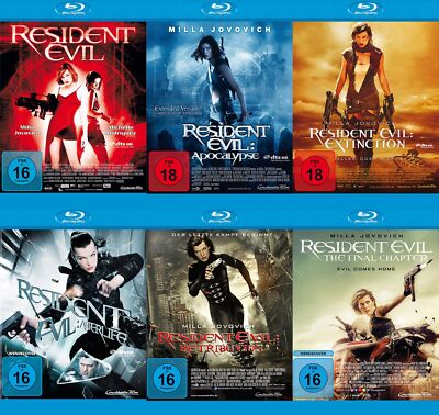 Resident Evil 1+2+3+4+5+6 - (Milla Jovovich) # 6-BLU-RAY-SET-NEU