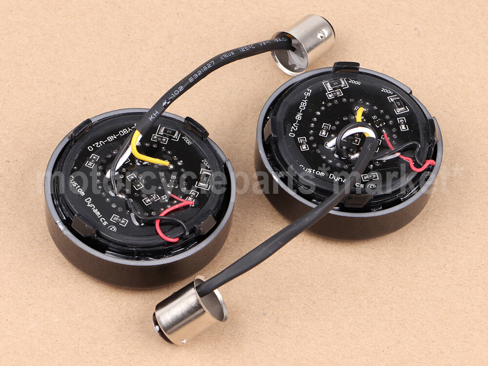 Black/Red FireRing LED Bullet Turn Signals Kit for HD Harley Touring