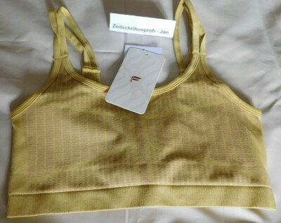 Fabletics Ivanna Seamless Sports Bra Dark Paste golden Gr.L