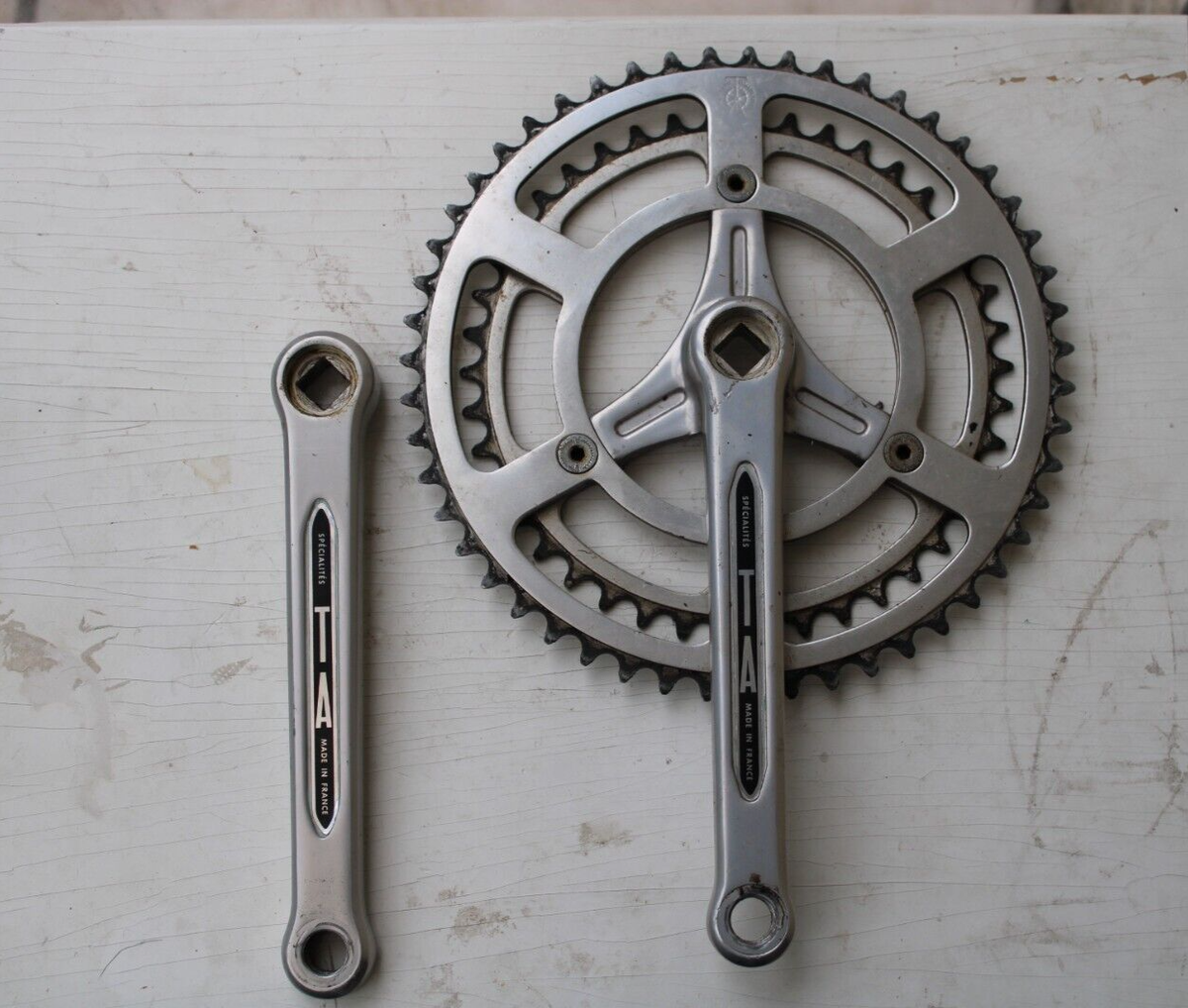 Pédalier Vintage Spécialités TA Cyclotouriste – 52-42t, 170mm, 9/16 – Occasion