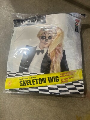 Rubies # 52598 Lady Gaga Blonde & Pink Skeleton Wig