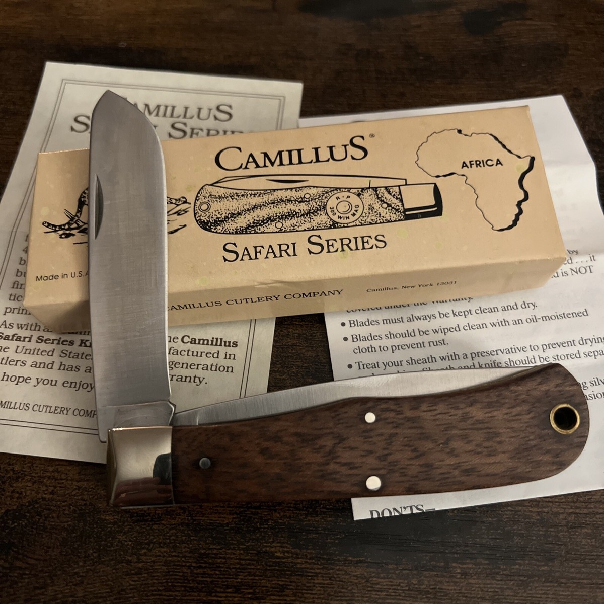 Camillus Safari Series Knife LEOPARD w/Box & Papers CSS-2 Camillus Safari Series Knife LEOPARD w/Box & Papers CSS-2