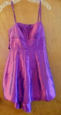 Twenty One Medium Purple Adjustable Spaghetti Straps Balloon Short Dress Y2K