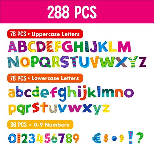 288 PCS Alphabet Bulletin Board Letters 78+78+30 Uppercase, Lowercase, Numbers - 第 2/6 張圖片