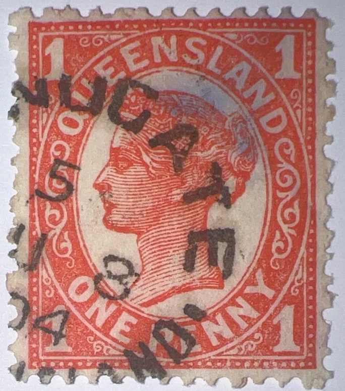 Travelstamps: 1897 Австралия-Квинсленд #113, 1p королева Виктория б/у - Изображение 3 из 4
