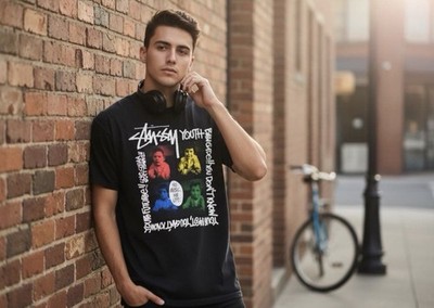 Stussy x Tower Records Youth Brigade T-Shirt L Black 2011 No Music