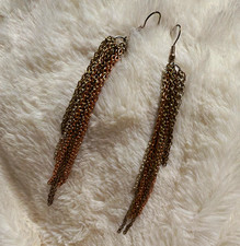 Multicolor Metal Chain Tassel Dangle/Drop Ear...