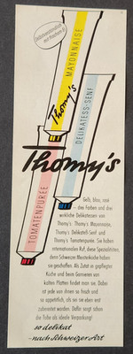 B98. Thomy's Mayonnaise Mustard Tomato Puree Advertisement Advertising 1960