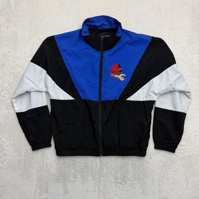 Vintage Mac Tools Motorsports Jacket Mens XL Blue Black Windbreaker USA 90s