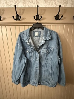 NELLIE MAE  WOMENS Blue Button Jean Jacket Mid-Length Casual Solid