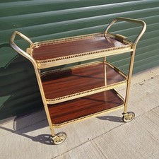 Vintage 3 Tier Drinks Cocktail Trolley Bar Cart Removable Top Tray Plant Stand