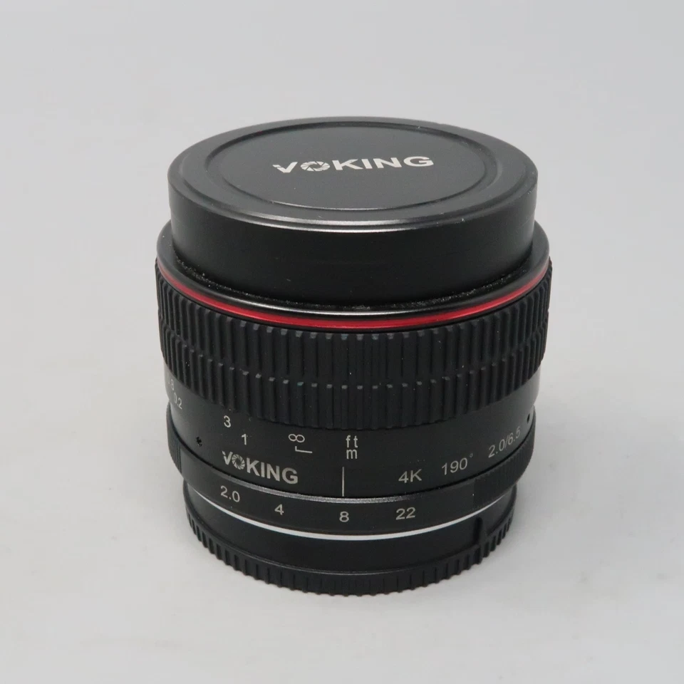 Voking 6.5mm F2.0 APS-C Ultra Fisheye Lens Manual Focus M4/3 M43 Mount Camera - Image 3 of 4