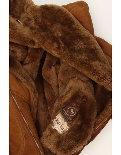 VINTAGE Mens Shearling Jacket IT 52 XL Brown Shearling NL01 - Bild 4 von 4