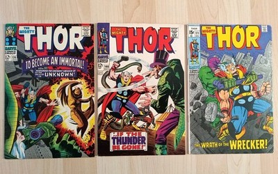 ORIGINAL US MARVEL COMICS THOR #136 + #146 + #171 1966 - 1969 RARE AVENGERS 
