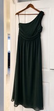 Six Stories Dark Green One Shoulder Bridesmaid Maxi Dress UK 12 Emerald