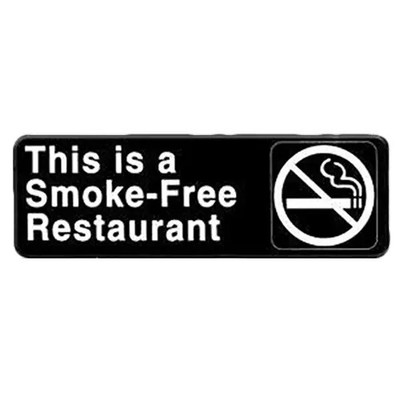 Thunder Group PLIS9320BK 9'' x 3'' Black Self Adhesive Information Symbol Sign