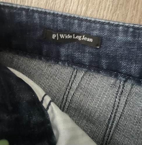 Pantalones de mezclilla para mujer Talbots pierna ancha diseño botones cremallera lateral talla 4P ~ azul - Imagen 2 de 4