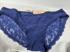 VICTORIA'S SECRET Indigo Blue NWT Large Bikini Lace Panties