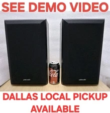 Pair Vintage Polk Audio Monitor Series 1990's Bookshelf Speakers Woodgrain Black