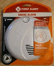 First Alert SM100V-AC Voice Alert Hard-Wired Photoelectric Smoke Detector SEALED