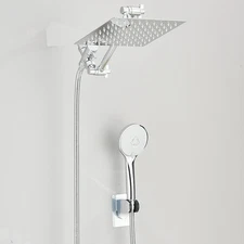 Shower Head Combo 8-12Inch Rain Shower Head with 3-way Handheld Shower Spray