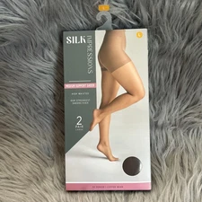 Silk Impressions Sheer Medium Support Womens Size Large Coffee Bean High Waisted