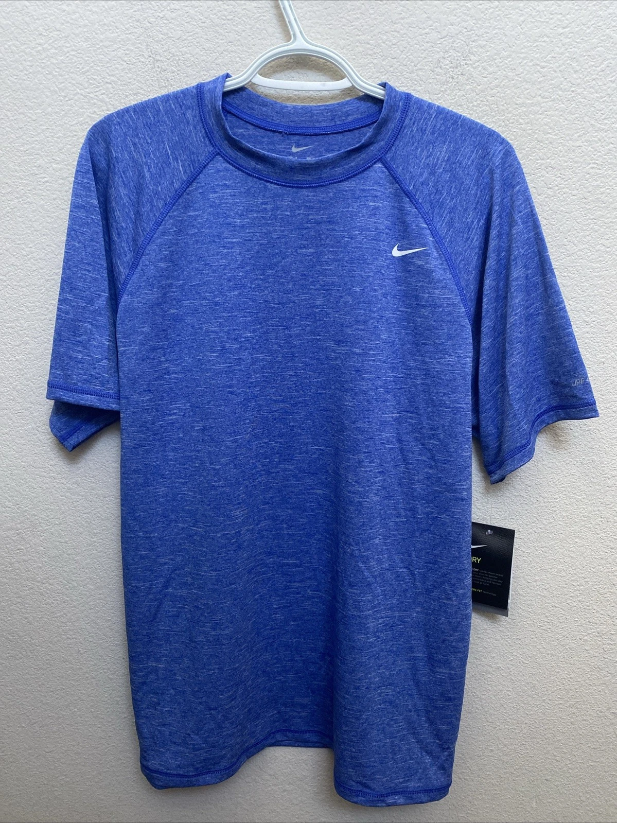 NEW Men's Nike Swim T-Shirt Blue UPF40+ Dri-Fit Short Sleeve NWT $38 Large