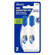 BAZIC 0.17 FL OZ (5 mL) Metal Tip Mini Correction Pen (2/Pack), pack of 24