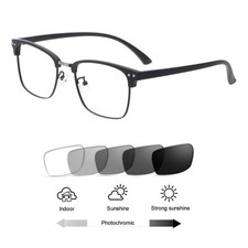 Business Men's Transition Photochromic Reading Glasses UV400 Sunglasses Readers